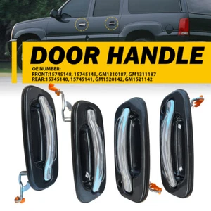 4pc Left Right Outer Door Handles Chrome w/ Keyhole for 99-06 Silverado Sierra H - Picture 1 of 11