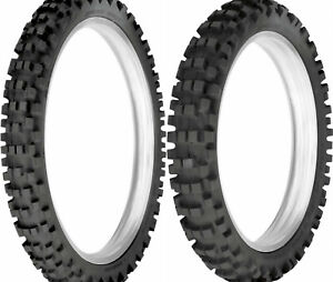 New Dunlop 80/100-21 & 100/90-19 D952 Tire Set For CRF250R, KX250F, YZ250F, ETC