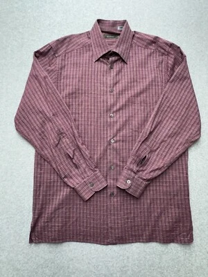 Camisa Ermenegildo Zegna Para Hombre Extra Grande Cuadros Granate Lujo Hecha en Italia Foto 1 de 4