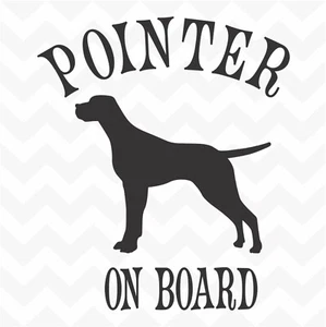 POINTER ON BOARD vinyl sticker dog decal for car window bumper pet DIY - Picture 1 of 6