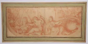 FRISE ALLEGORIQUE DU XVIIIème siècle DESSIN à LA SANGUINE - Picture 1 of 12