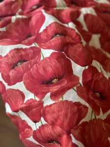 Scharlachroter Tanz Mohnblumen Stoff 4 Yards - Bild 1 von 5