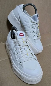 ADIDAS NIZZA TRAINERS SIZE UK 5 PLATFORM SOLES BEIGE 2 TONE EXCELLENT CONDITION - Picture 1 of 10