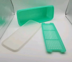 Vintage TUPPERWARE Celery Keeper Crisper Container Green Jadeite #892, Seal #893 - Picture 1 of 8