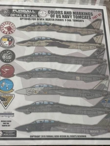 FURBALL DECAL # 4815   1/48th SCALE  F-14A COLORS & MARKINGS NAVY TOMCAT  DECAL - Picture 1 of 2