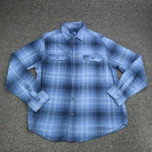 Camisa George Para Hombre Grande Azul A Cuadros Con Botones Manga Larga Dos Bolsillos en el Pecho - Imagen 1 de 8