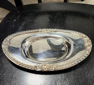 EPCA Bristol by Poole 25 piatto ovale placcato argento piccolo piattino bigiotteria 9” vintage - Immagine 1 di 4