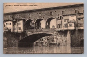 Antike Italien AK Firenze Panorama Ponte Vecchio Brücke 1908 - Bild 1 von 2