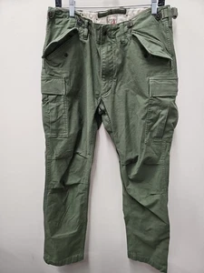 Relwen Commando Cargo Pants Mens 34 Green Military Paratrooper Heavyweight - Picture 1 of 15