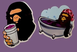 Monkey ape 3” Vinyl Sticker Lot Skateboard laptop Purple Drink Chill Bathtub NEW - Picture 1 of 1