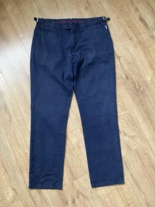 Orlebar Brown Griffon Slim-Fit Navy Blue 100% Cotton Trousers Size W34 L31 - Picture 1 of 17