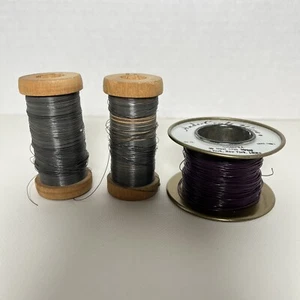 Vintage Spools 36 Gauge Gray and Purple Wire Jewelry Craft READ - Picture 1 of 2