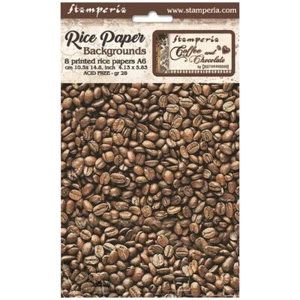 PAPEL ARROZ STAMPERIA A6 - CAFÉ Y CHOCOLATE - 8 HOJAS - 10,5 x 14,8cm - Imagen 1 de 9