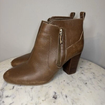 Antonio Melani Sz 8 "Harlen" Booties Cognac Brown Leather Ankle Boots Shoes -C1 - Image 1 of 4