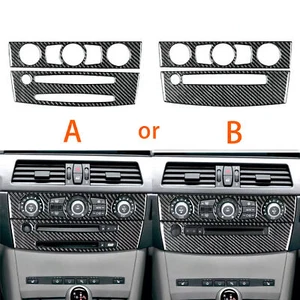 Real Carbon Fiber Center Console AC & CD Panel Cover For BMW 5 Series E60 04-10 - Picture 1 of 20