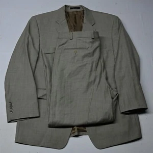 Calvin Klein 42S 36x30 Khaki 100% Wool Mens Jacket Pants Suit - Picture 1 of 12