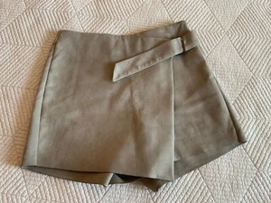 Zara basic collection Skirted Shorts skorts Women's Faux Suede grey size XS - Picture 1 of 6