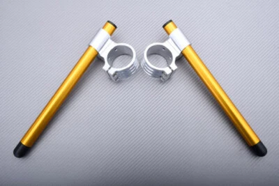 Pareja de Semimanillares Elevados en Plata-Dorado 43mm YAMAHA FZR 1000 1989-1990 - Imagem 1 de 4
