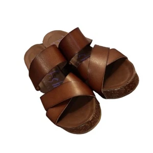 Blowfish Wedge Sandals Size 8.5 Brown Strappy Hiro Slip On Women's Shoes - Picture 1 of 12