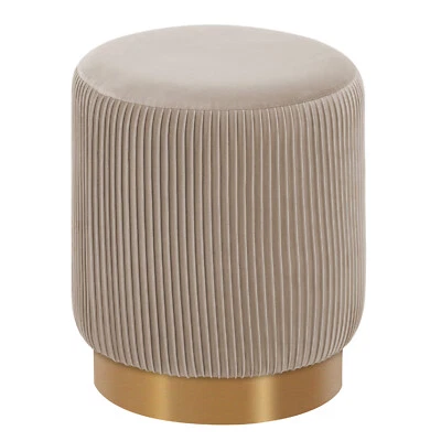 Duhome Velvet Round Ottoman Modern  Luxurious Footrest Vanity Stool 1 Pcs - Image 1 of 4