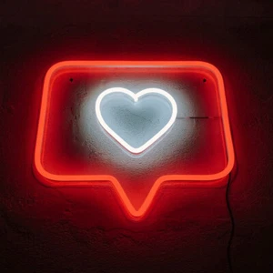 Like Ins Heart Neon Light LED Sign Home Room Party Decor Artwork Gift Nightlight - Picture 1 of 6