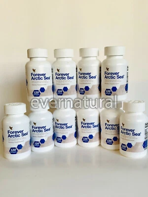 10 botellas. de FOREVER ARCTIC SEA (120 cápsulas blandas ea) HALAL Foto 1 de 4