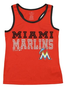 Outerstuff MLB Youth Girls Miami Marlins Ball Park Tank Top - Picture 1 of 2