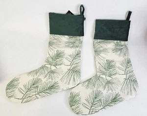 2 NWT Ralph Lauren Christmas Stockings X 2 Forest Green Pine Spruce Velvet New - Picture 1 of 6