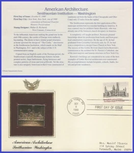 USA2 #1838 ADDR GOLDEN REPLICA FDC American Architecture Smithsonian - Picture 1 of 1