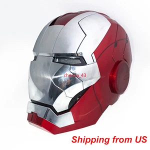 IN US! Silver MK5 Helmet AUTOKING Iron Man 1:1 Voice-controlled Wearable Cosplay - Picture 1 of 15