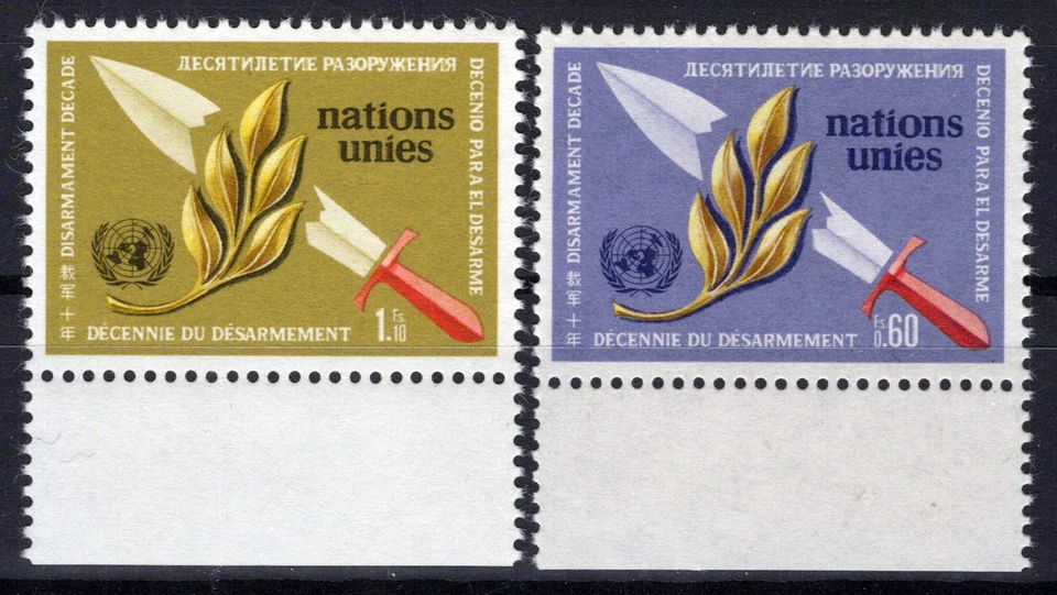 ONU Ginebra 30-31 MNH Rama de Olivo Espada Rota ZAYIX 1024S0419M Foto 1 de 1