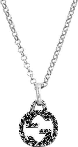 [Gucci] Collana con ciondolo G ad incastro inciso 45~50 cm 455535 J8400 0811