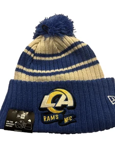 Los Angeles LA Rams Knit Winter Hat Beanie New Era Cap NFC  Pom Knit FLEECE NWT - Picture 1 of 5