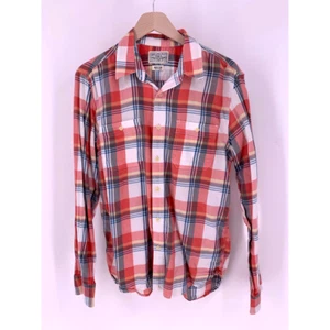 Lucky Brand Mens Button-Up Shirt Multicolor Plaid Long Sleeve Collar Pockets M - Picture 1 of 9