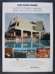 1972 Kona Surf Hotel Hawaii pool photo vintage print Ad - Picture 1 of 1