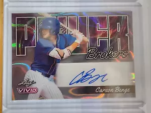 Carson Benge 2024 Leaf Vivid POWER BROKERS scheda automatica #’d 4/9 - Foto 1 di 6