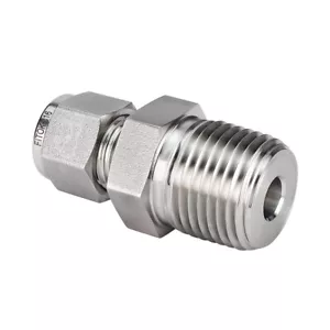 FITOK 316 Stainless Steel Tube Fitting Male Connector 3/16" Tube OD x 1/4" MNPT - Picture 1 of 1