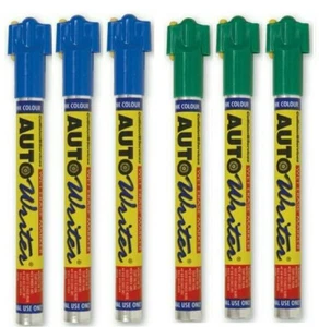 AUTOWRITER PENS MARKERS Blue & Green - 6 Pens (3 BLUE/3 GREEN) - FREE 2-DAY SHIP - Picture 1 of 6