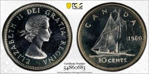 Moneda de diez centavos Canada Gem PL 1960 GRADUACIÓN PROFESIONAL PL 66 - Imagen 1 de 1