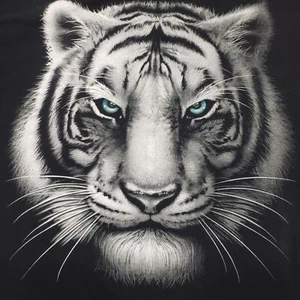 Dom Shirt Adult Large Black Tiger Print Short Sleeve Tee - Picture 1 of 9