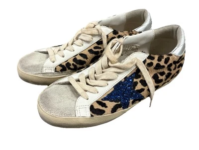 Golden Goose 豹纹女式鞋蓝色星星尺寸 37 限量 #/605 — 第 1/4 张图片