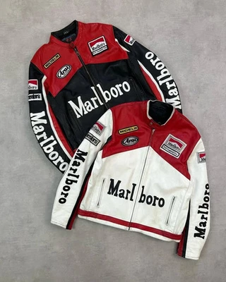 Vintage Marlboro Racing Leather Motorcycle Jacket - Image 1 of 2