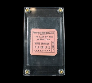 1974 Evel Knievel Tulsa Oklahoma Jump Ticket w/Case Daredevil OK Stunt Show Stub - Picture 1 of 3