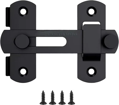Heavy Duty Barn Door Lock 180° Flip Sliding Latch Lock Stainless Steel Matte Bla - Image 1 of 4