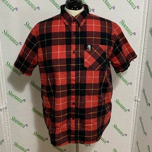 Camisa Middle Of Beyond Button Down Zombie Dawn Of The Dead MOB Cuadros Roja Hombres XL - Imagen 1 de 5