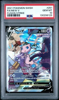 Pokemon Mew V Alternate Full Art 251/264 Fusion Strike #251 Holo GEM MINT PSA 10 - Image 1 of 3