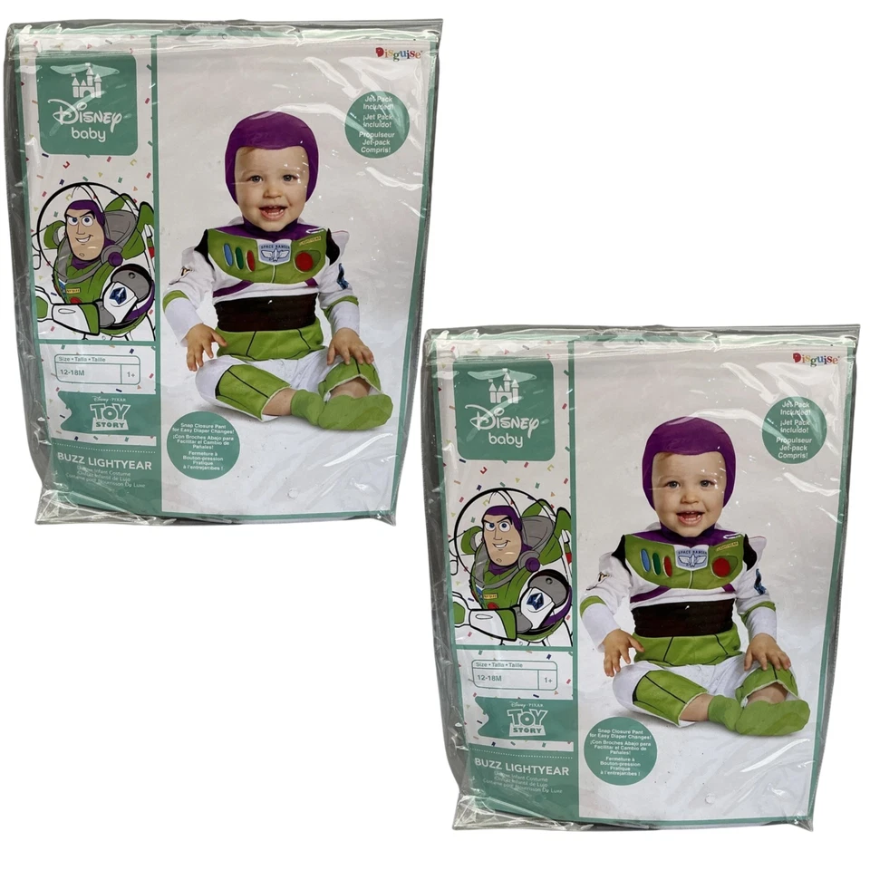 Paquete de 2 disfraces de bebé Disney Pixar Toy Story Buzz Lightyear 12-18M Foto 1 de 1