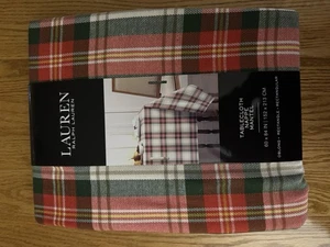 Ralph Lauren Tablecloth Christmas Holiday 60x84 Oblong Plaid Red Green NEW - Picture 1 of 4