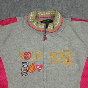 Rocawear Jacket womens 2XL full zip embroidered Y2K FASHION pink mesh breathable - Picture 1 of 11