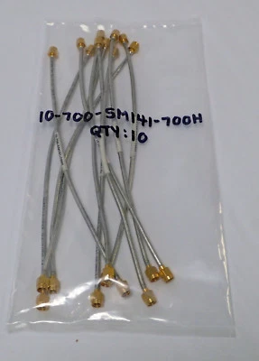 10 pcs 10-700-SM141-700H 10" SEMIRIGID HARDLINE 50Ω RESISTANCE W/ SMA CONNECTORS - Image 1 of 4